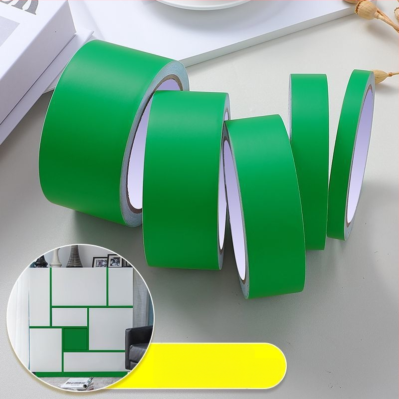 PVC декоративен стенен стикер лента – солиден модел, 1 бр., модерен минималистичен плосък дизайн