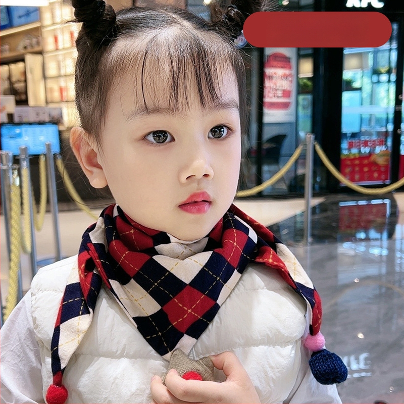 Trīsstūrveida bērnu šalle no kokvilnas, dekoratīva, džakarda adījums, japāņu un korejiešu saldā stilā, ziemai, pavasarim un rudenim