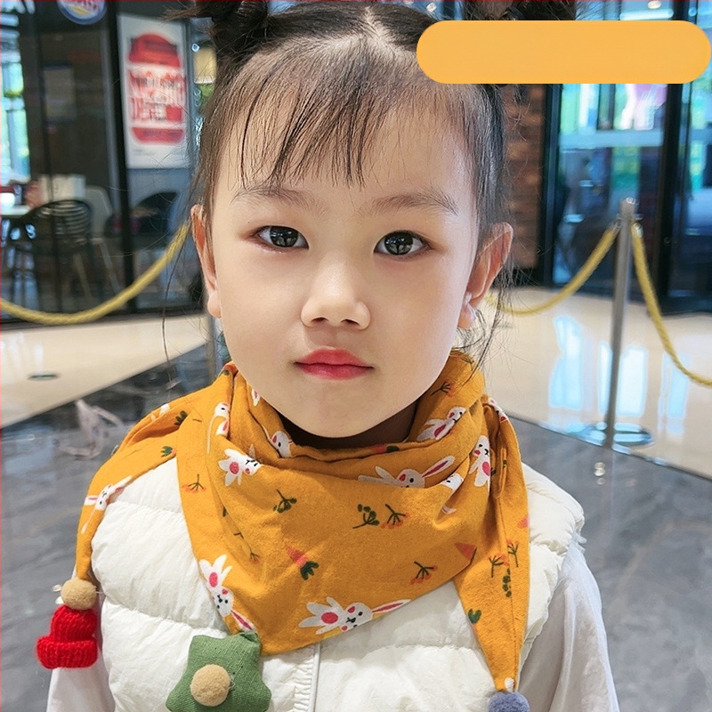 Trīsstūrveida bērnu šalle no kokvilnas, dekoratīva, džakarda adījums, japāņu un korejiešu saldā stilā, ziemai, pavasarim un rudenim