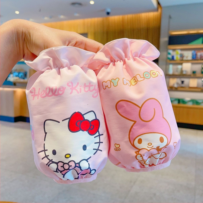 Bērnu ūdensizturīgas piedurknes ar Kuromi dizainu, Hunxi zīmols, anti-traipu funkcija, oriģinālais dizains, pavasara sezona, 2021. gada vasara