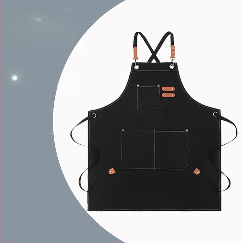 Bez piedurknēm priekšauts no poliestera-kokvilnas auduma, ūdensnecaurlaidīgs, mūsdienīgs minimālisks stils, vienkrāsains dizains, logotipa personalizācija