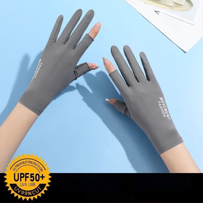 Sieviešu saules aizsardzības cimdi - UV aizsardzība, anti-slīdēšana, elpojoši, ar skārienjutīgu ekrānu saderīgi; Materiāls: Cits
