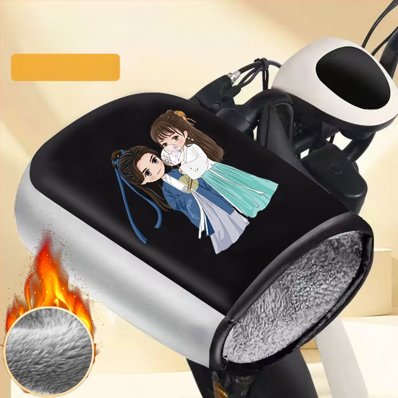 Unisex ziemas cimdi elektriskajam motociklam/elektroskuterim — pret vēju, silti, ar fleece iekšpusi