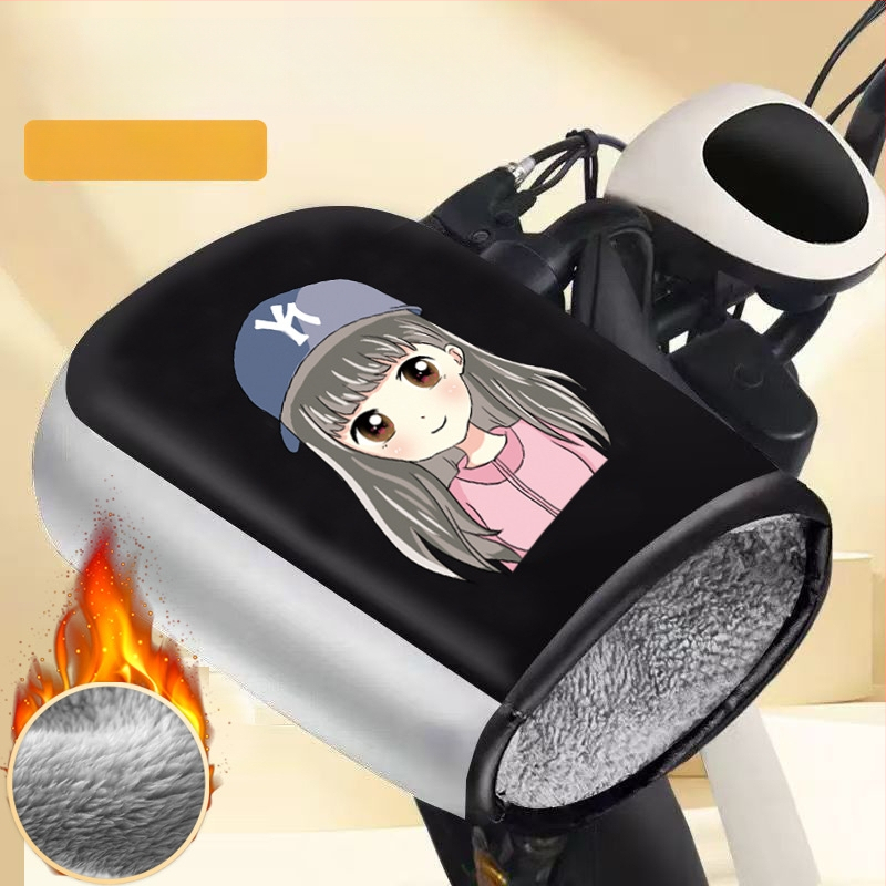 Unisex ziemas cimdi elektriskajam motociklam/elektroskuterim — pret vēju, silti, ar fleece iekšpusi