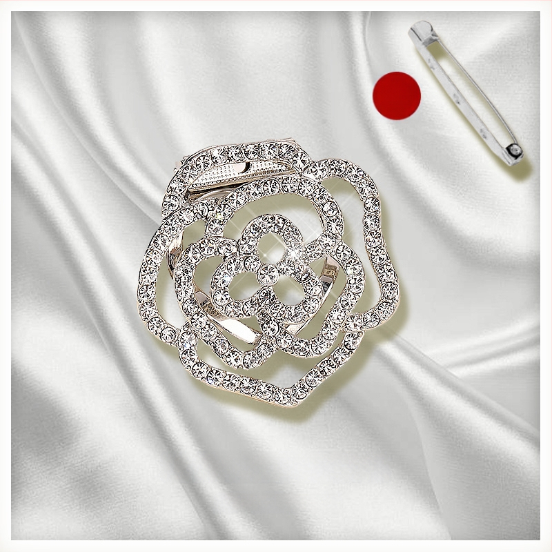 Šalles sprādze un poga ar ziedu motīvu, sakausējums, zeltījums, pielāgojams