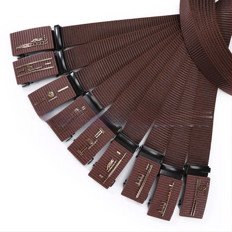 Vīriešu josta no poliestera auduma, dzelzs sprādze, automātiska aizdare, platums 2–4 cm