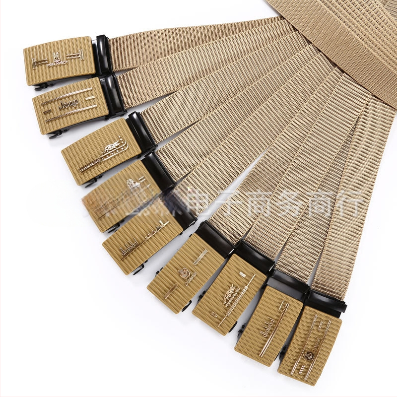 Vīriešu josta no poliestera auduma, dzelzs sprādze, automātiska aizdare, platums 2–4 cm