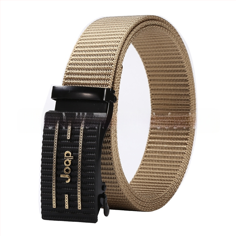 Vīriešu josta no poliestera auduma, dzelzs sprādze, automātiska aizdare, platums 2–4 cm