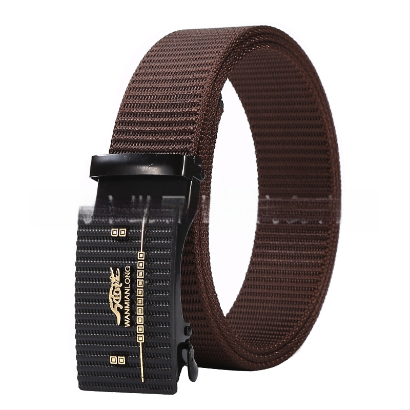 Vīriešu josta no poliestera auduma, dzelzs sprādze, automātiska aizdare, platums 2–4 cm