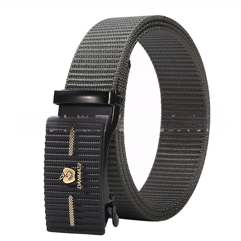 Vīriešu josta no poliestera auduma, dzelzs sprādze, automātiska aizdare, platums 2–4 cm