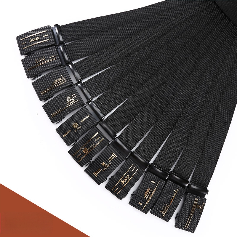 Vīriešu josta no poliestera auduma, dzelzs sprādze, automātiska aizdare, platums 2–4 cm