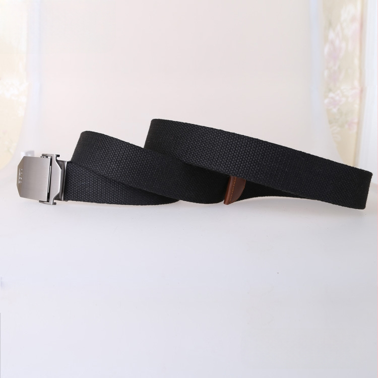 Kanvas josta vīrietim ar dubulto gredzeni sprādzei, šūts materiāls, sakausējuma sprādze, elektroplatinga apdare, personības stils