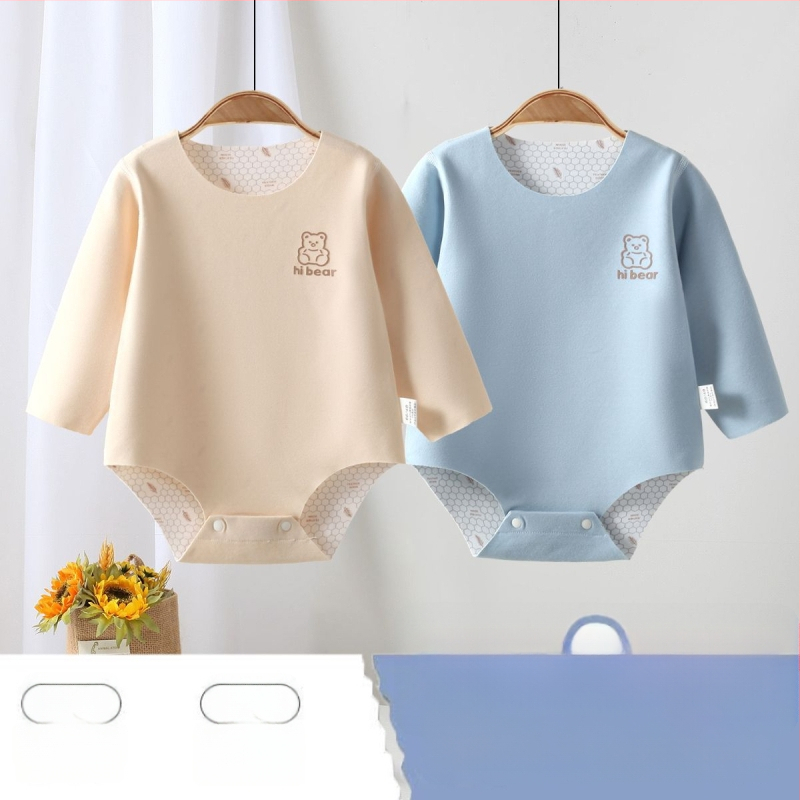 Unisex romper kūdikiams iš Corduroy su 96% triušio plaušų, ilgomis rankovėmis, pavasaris