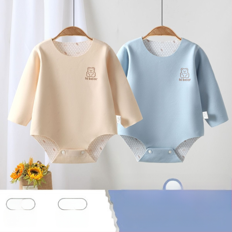 Unisex romper kūdikiams iš Corduroy su 96% triušio plaušų, ilgomis rankovėmis, pavasaris