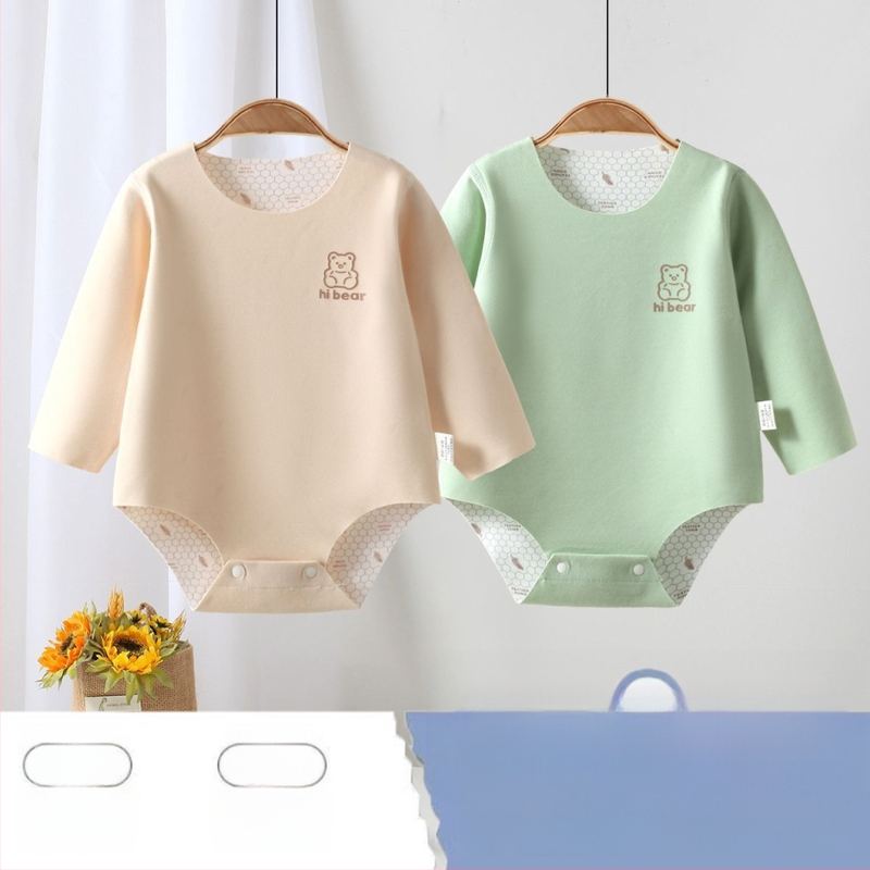 Unisex romper kūdikiams iš Corduroy su 96% triušio plaušų, ilgomis rankovėmis, pavasaris