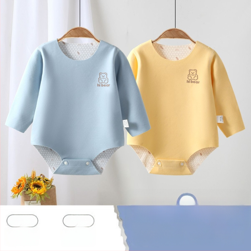 Unisex romper kūdikiams iš Corduroy su 96% triušio plaušų, ilgomis rankovėmis, pavasaris