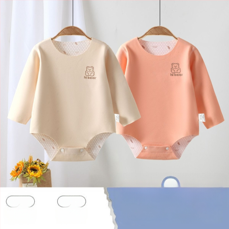 Unisex romper kūdikiams iš Corduroy su 96% triušio plaušų, ilgomis rankovėmis, pavasaris