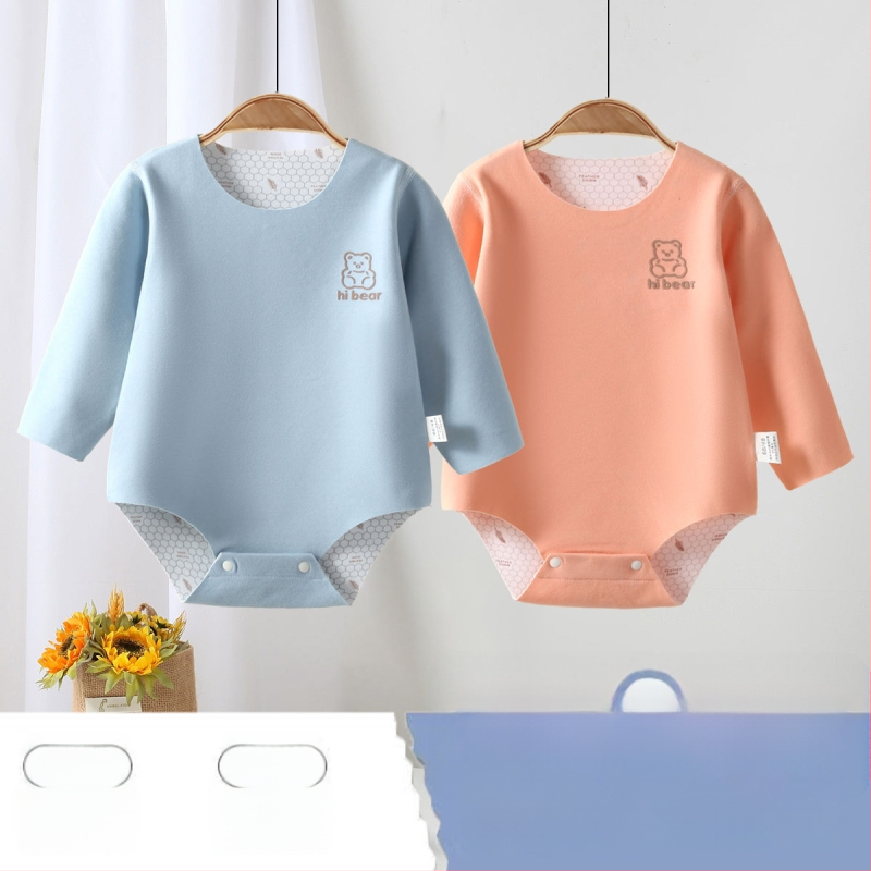 Unisex romper kūdikiams iš Corduroy su 96% triušio plaušų, ilgomis rankovėmis, pavasaris