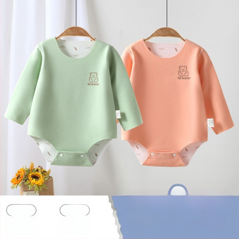 Unisex romper kūdikiams iš Corduroy su 96% triušio plaušų, ilgomis rankovėmis, pavasaris