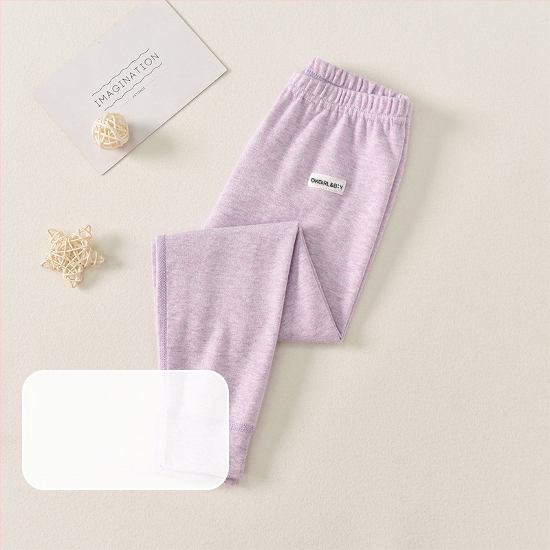 Ilgos vaikų medvilnės fliso kelnės rudenį–žiemos sezonui, su vidutiniu liemeniu, su atvira kirkšnies zona, japoniško stiliaus, 3–8 metų vaikams