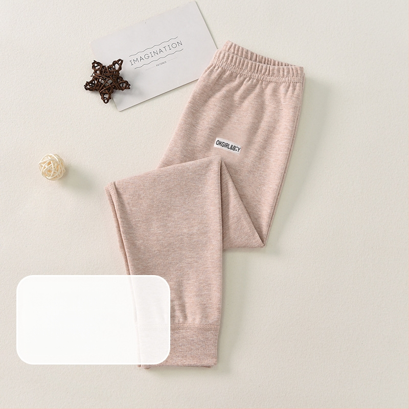 Ilgos vaikų medvilnės fliso kelnės rudenį–žiemos sezonui, su vidutiniu liemeniu, su atvira kirkšnies zona, japoniško stiliaus, 3–8 metų vaikams