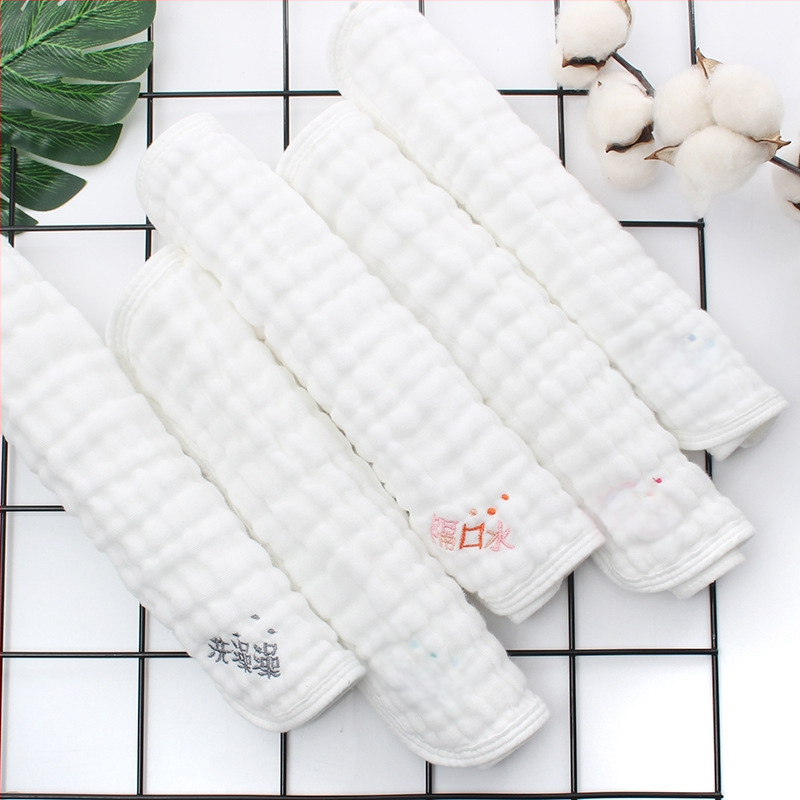 Kokvilnas bērnu marles dvieli ar karikatūras tīģera izšuvumu, sešslāņu, 30 g, 40s diegs