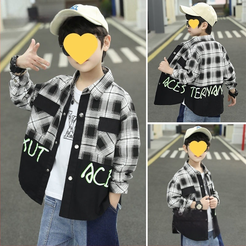 Vaiko ilgomis rankovėmis marškiniai su languotu raštu, 95% medvilnė, švelnus apdorojimas, 8+ metų, ruduo 2025