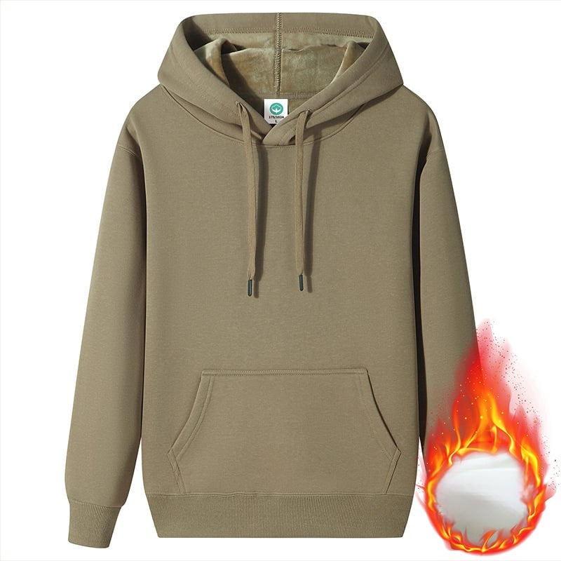 Kapucē džemperis no bieza kokvilnas auduma ar vilnas oderi un fleece, brīvs piegriezums (Galvenais audums: kokvilnas maisījums, Oderes: vilna, Biezums: fleece, Svars: 400g+, Pielāgojums: brīvs)