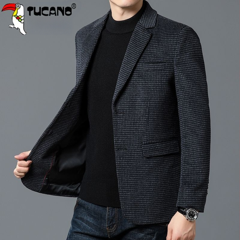 Palton corduroy cu țesătură de in, nasturi la un rând, guler sacou