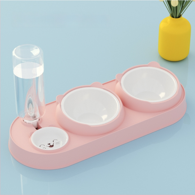 Котешка двойна купа с автоматично пиене и хранене, пластмасова, марка Yixin yichong