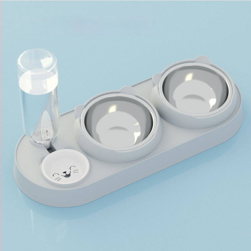 Котешка двойна купа с автоматично пиене и хранене, пластмасова, марка Yixin yichong