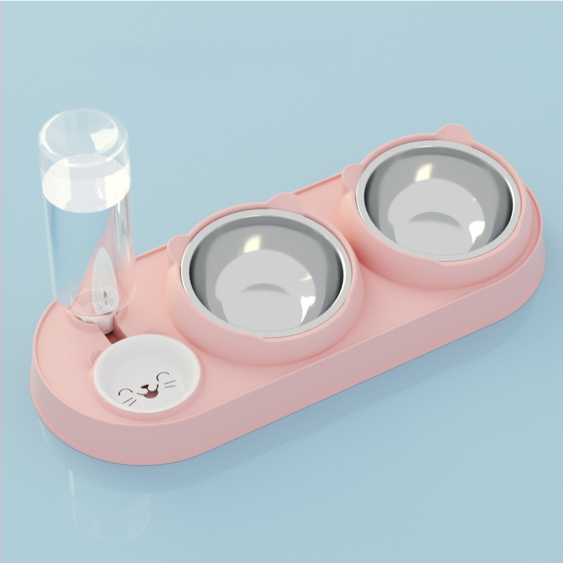 Котешка двойна купа с автоматично пиене и хранене, пластмасова, марка Yixin yichong