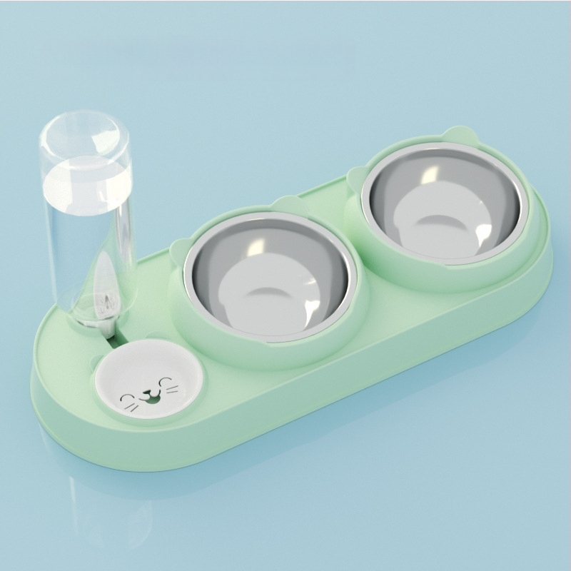 Котешка двойна купа с автоматично пиене и хранене, пластмасова, марка Yixin yichong