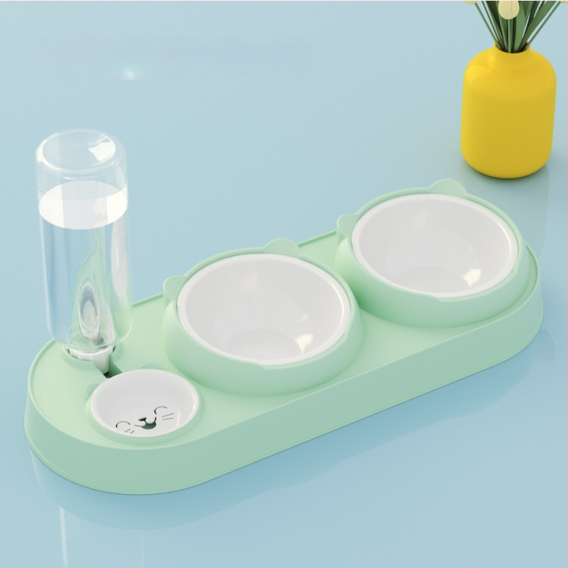 Котешка двойна купа с автоматично пиене и хранене, пластмасова, марка Yixin yichong
