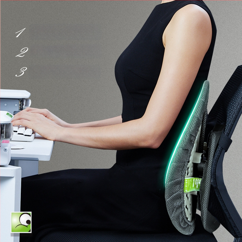 Ergonomiška juosmens pagalvė biuro kėdėlei, ABS medžiaga, logotipo spauda, tinkama ilgam sėdėjimui