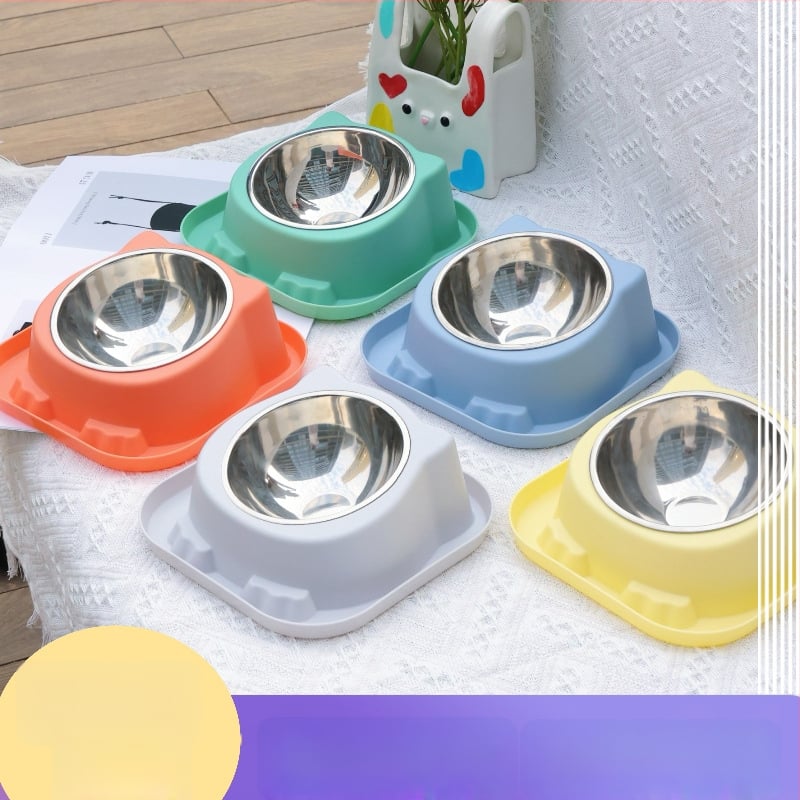 2-σε-1 αποσπώμενο μπολ φαγητού κατοικίδίων με αντιολισθητικό κάτω για γάτες και σκύλους – Υλικά: PP + ανοξείδωτος χάλυβας