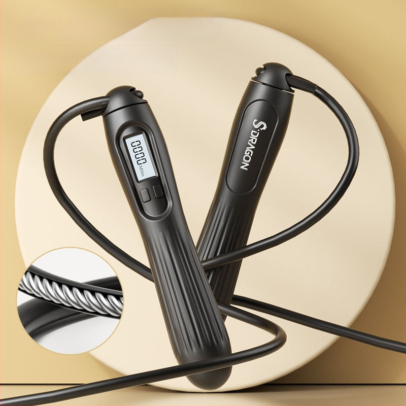 Inteliģenta skrejojo virve ar skaitīšanu pieaugušajiem, divkārša izmantošana, PVC virkne mājas trenēšanai