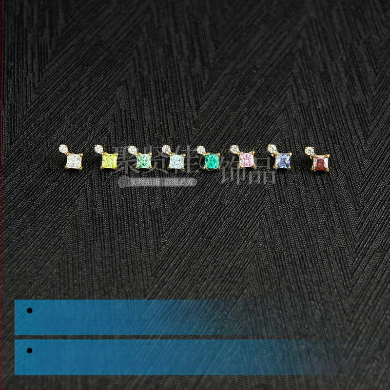 Σετ piercing από κράμα τιτανίου με ζιρκόνια – γεωμετρικά unisex σκουλαρίκια για τα αυτιά, ρινικά studs και studs χειλιών, εσωτερική βίδα, καθαρότητα G23