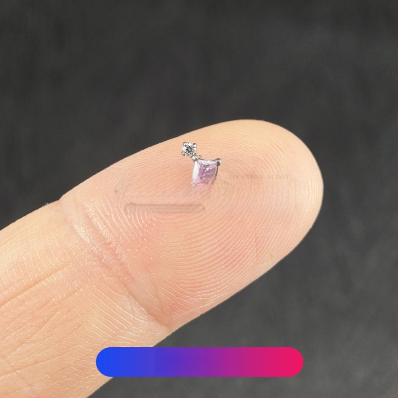 Σετ piercing από κράμα τιτανίου με ζιρκόνια – γεωμετρικά unisex σκουλαρίκια για τα αυτιά, ρινικά studs και studs χειλιών, εσωτερική βίδα, καθαρότητα G23