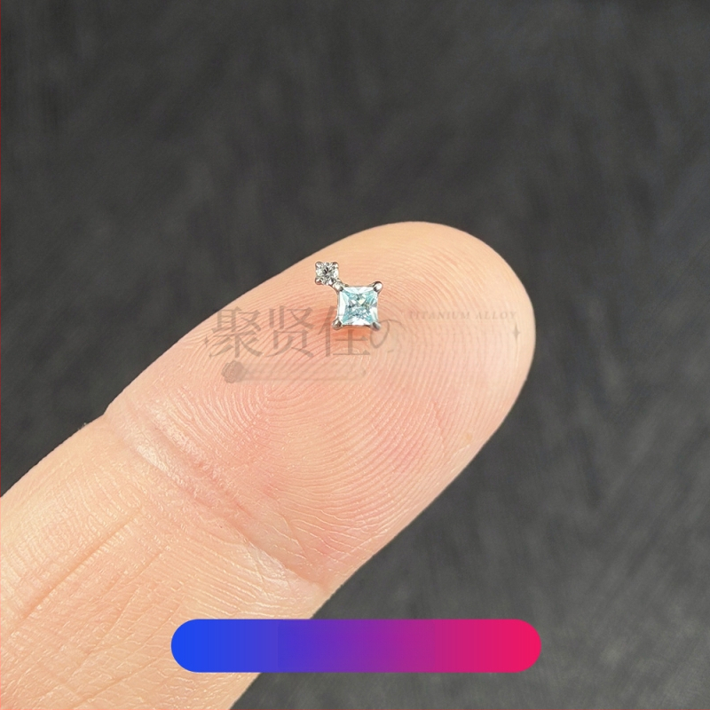 Σετ piercing από κράμα τιτανίου με ζιρκόνια – γεωμετρικά unisex σκουλαρίκια για τα αυτιά, ρινικά studs και studs χειλιών, εσωτερική βίδα, καθαρότητα G23