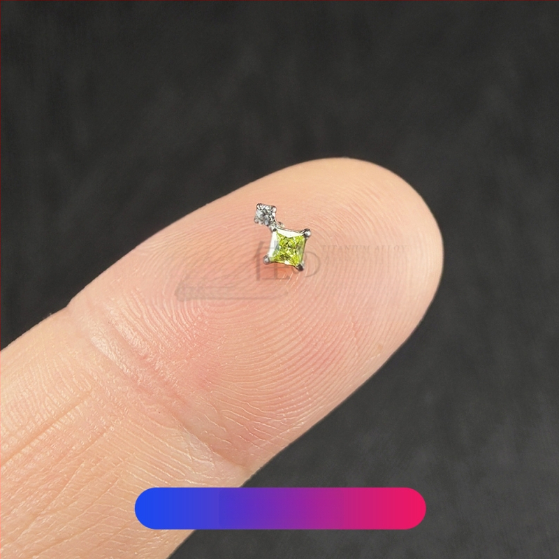 Σετ piercing από κράμα τιτανίου με ζιρκόνια – γεωμετρικά unisex σκουλαρίκια για τα αυτιά, ρινικά studs και studs χειλιών, εσωτερική βίδα, καθαρότητα G23