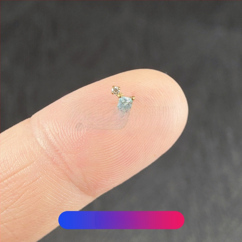 Σετ piercing από κράμα τιτανίου με ζιρκόνια – γεωμετρικά unisex σκουλαρίκια για τα αυτιά, ρινικά studs και studs χειλιών, εσωτερική βίδα, καθαρότητα G23