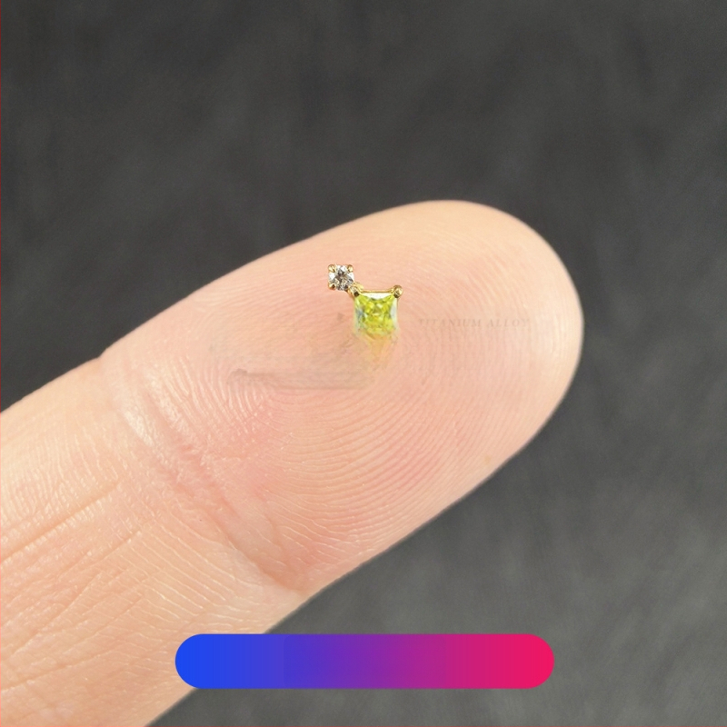 Σετ piercing από κράμα τιτανίου με ζιρκόνια – γεωμετρικά unisex σκουλαρίκια για τα αυτιά, ρινικά studs και studs χειλιών, εσωτερική βίδα, καθαρότητα G23