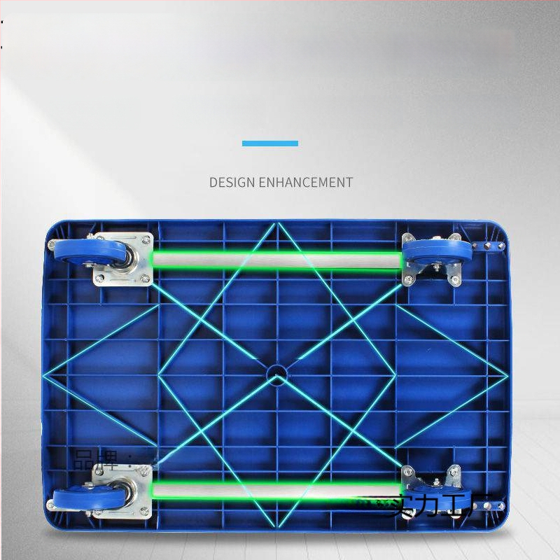 Πολυλειτουργική χειροκίνητη καρότσα με αναδιπλούμενη επίπεδη πλατφόρμα μεταφοράς · χαλκός + ηλεκτροπλατιωμένος λευκόχρυσος χάλυβας · επίστρωση ασημιού · Χειμερινή έκδοση 2022