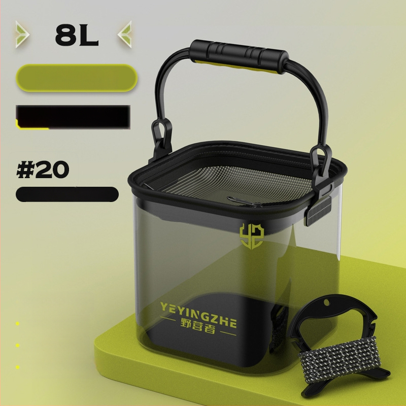 Camper ribolovna kanta – sklopiva, prenosna, prozirna plastična kanta