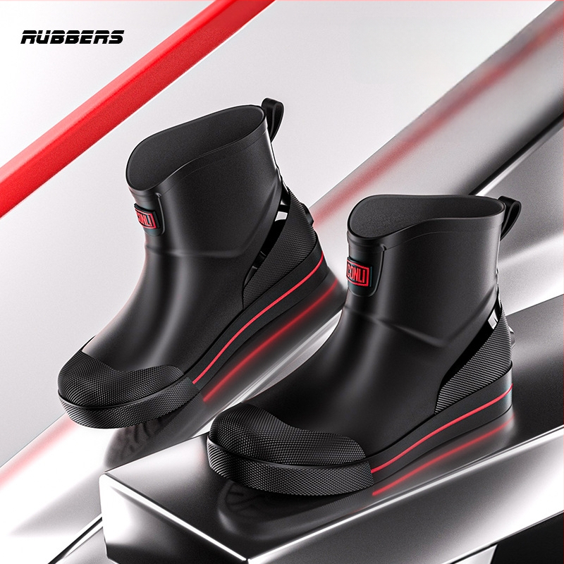 Meeste lühikesed vihmasaapad, veekindlad, libisemiskindlad, kulumiskindlad, sobivad kõigile aastaaegadele