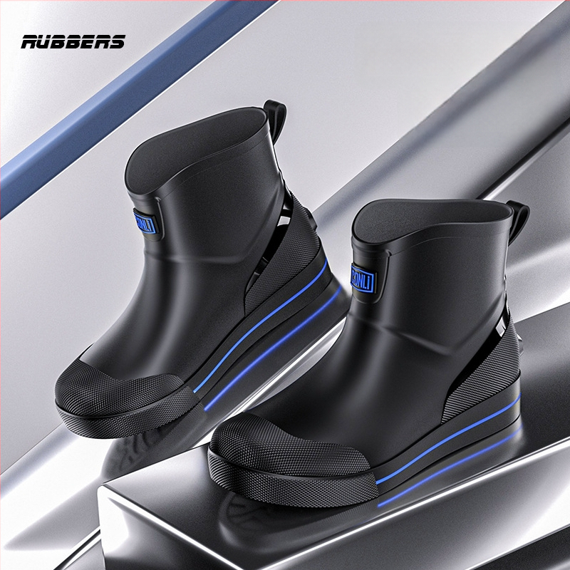 Meeste lühikesed vihmasaapad, veekindlad, libisemiskindlad, kulumiskindlad, sobivad kõigile aastaaegadele