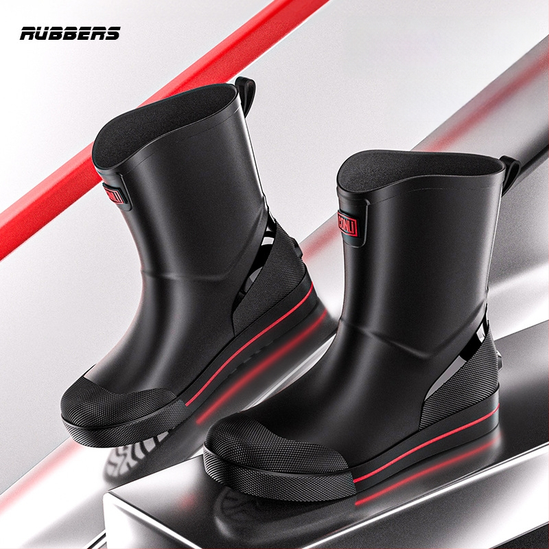 Meeste lühikesed vihmasaapad, veekindlad, libisemiskindlad, kulumiskindlad, sobivad kõigile aastaaegadele