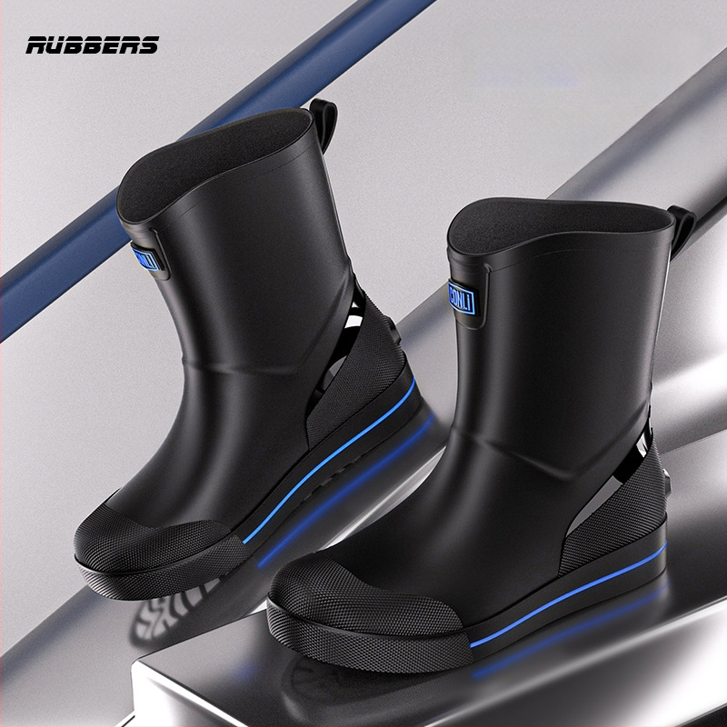 Meeste lühikesed vihmasaapad, veekindlad, libisemiskindlad, kulumiskindlad, sobivad kõigile aastaaegadele