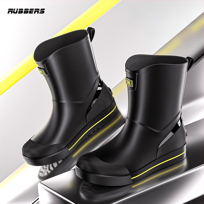 Meeste lühikesed vihmasaapad, veekindlad, libisemiskindlad, kulumiskindlad, sobivad kõigile aastaaegadele